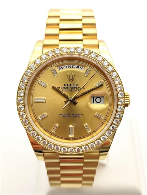 rolex day date gold baguette|Rolex Day-Date gold.